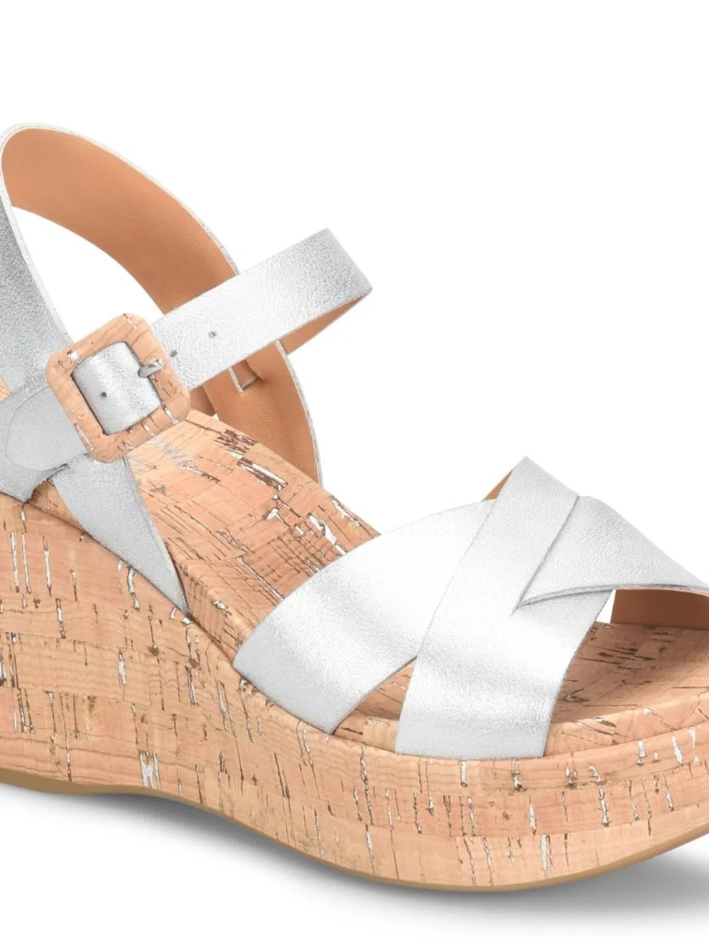 Kork-Ease Women's Ava 2.0 Wedge Sandal - Silver Argento Metallic - Size 9M